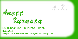 anett kurusta business card